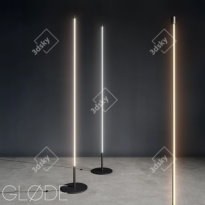 Sleek Aluminum LED Floor Lamp 3D model image 8