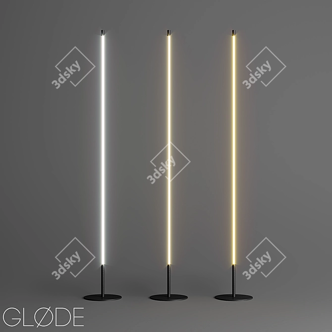 Sleek Aluminum LED Floor Lamp 3D model image 11