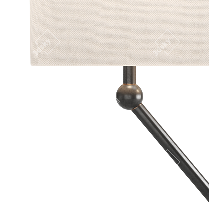 Elegant Bronze Wall Sconce 3D model image 4