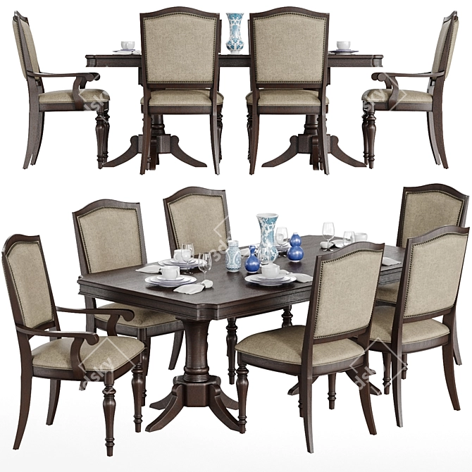 Elegant Dining Set: Wayfair Rheems Collection 3D model image 1