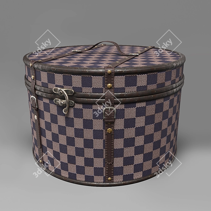 Vintage Round Chests: Industrial-Style Storage 3D model image 3