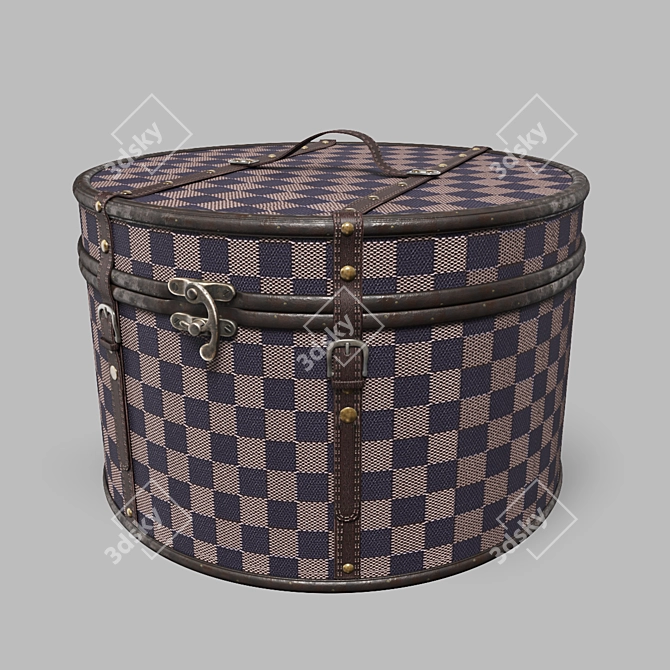 Vintage Round Chests: Industrial-Style Storage 3D model image 8