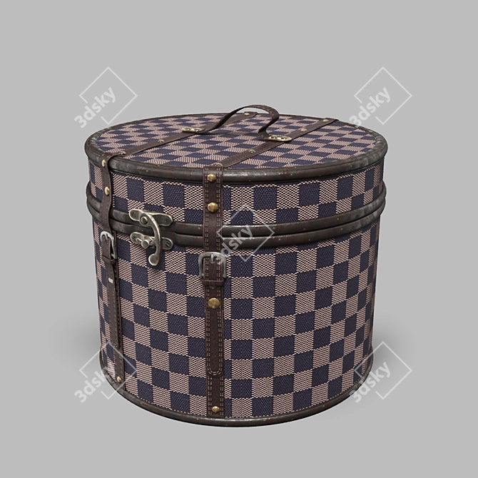 Vintage Round Chests: Industrial-Style Storage 3D model image 9