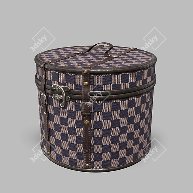 Vintage Round Chests: Industrial-Style Storage 3D model image 14