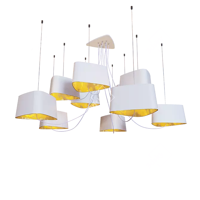 Loft IT White 10-Light Pendant 3D model image 3