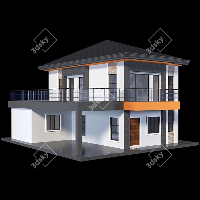 Elegant Neoclassical Residence 3D model image 2