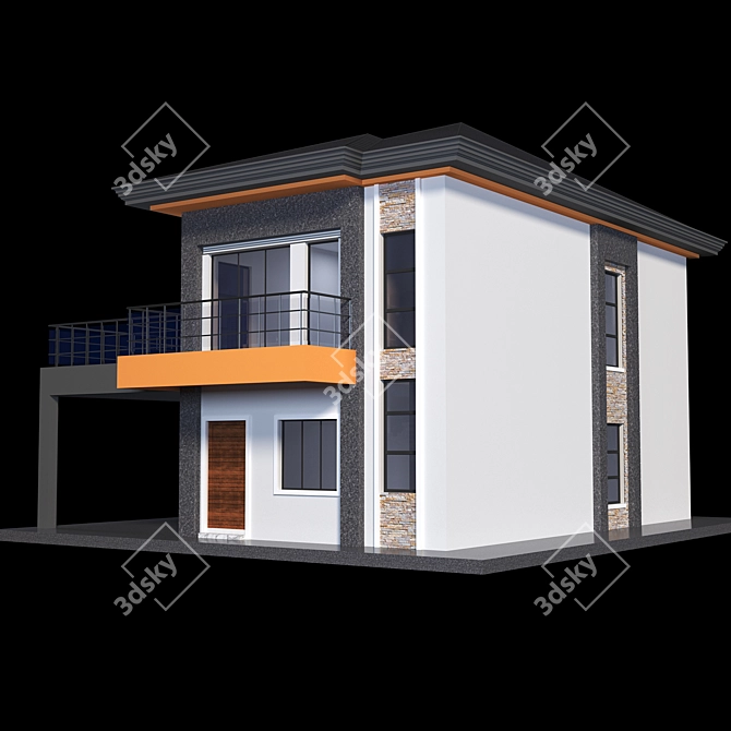 Elegant Neoclassical Residence 3D model image 3