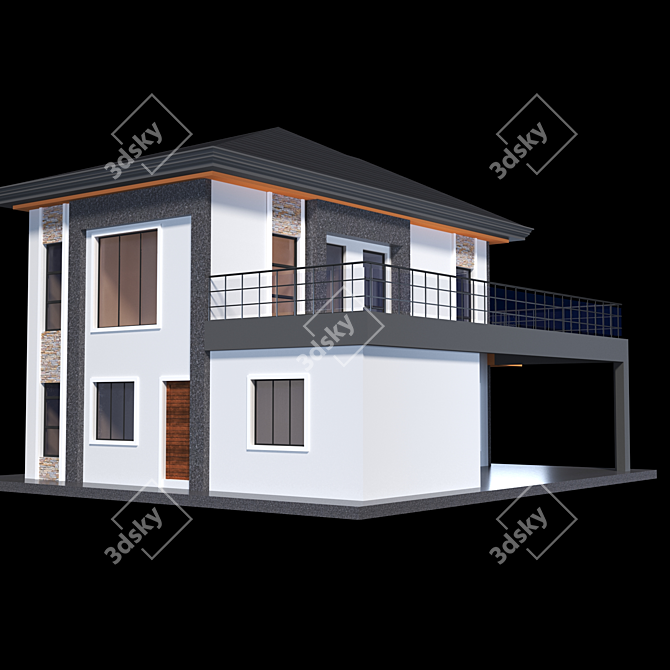 Elegant Neoclassical Residence 3D model image 4