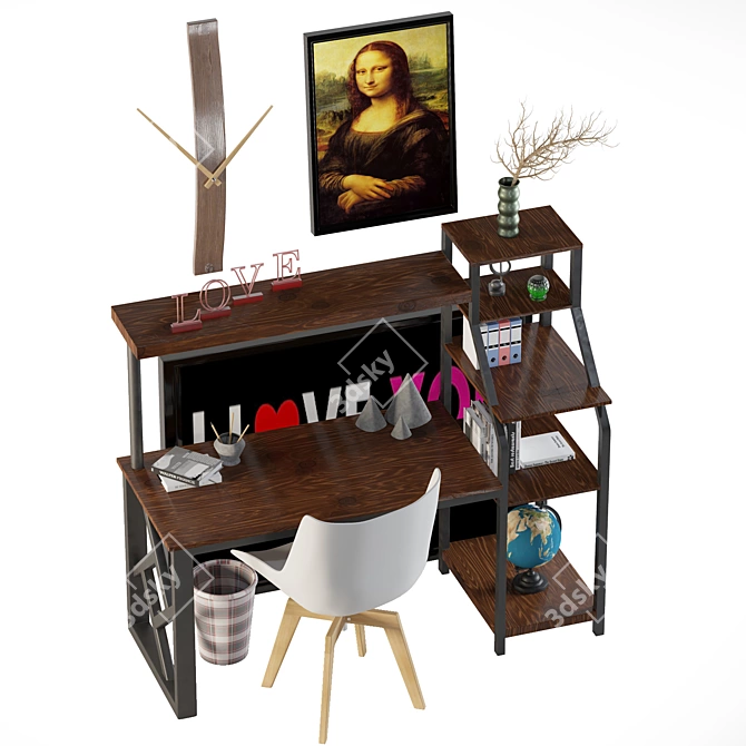 Modern Office Desk 2015 3D model image 2