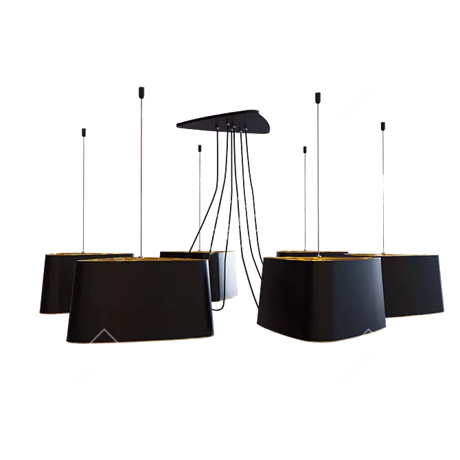 Loft IT Black Metal Chandelier 3D model image 1