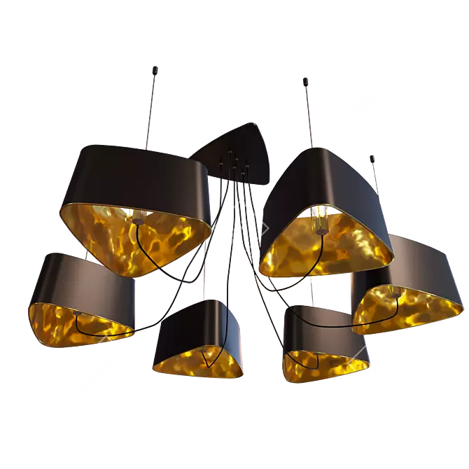 Loft IT Black Metal Chandelier 3D model image 3