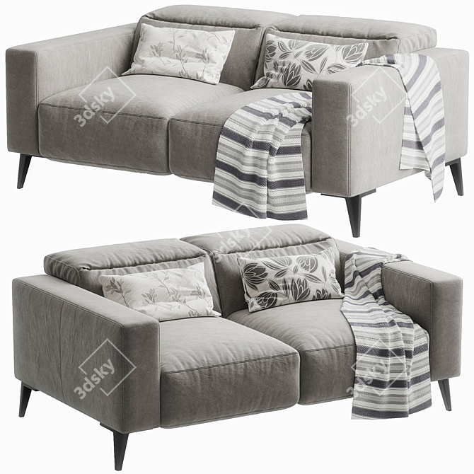 Modern Boconcept Zurich Sofa 3D model image 2