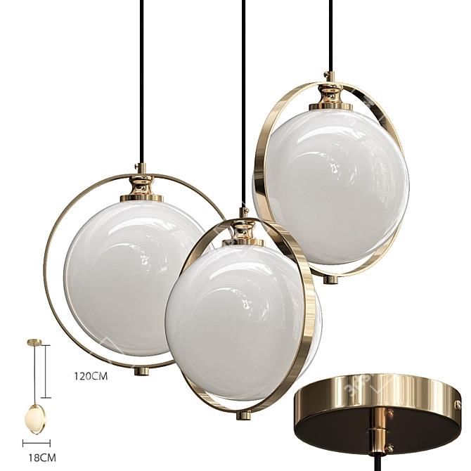 Gilded Globe Pendant Lights 3D model image 1