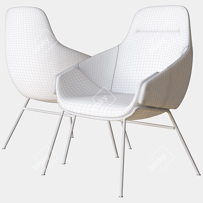 Anita High Back Armchair: Elegant and Comfortable 3D model image 3