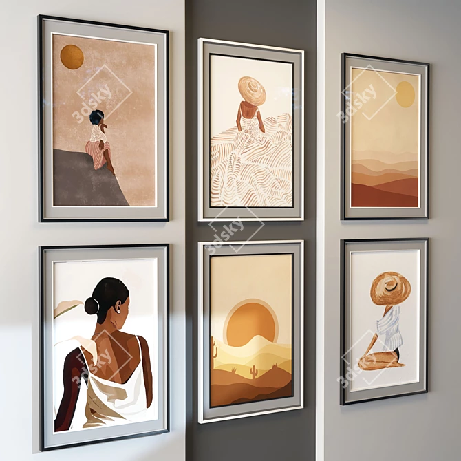 Sun and Girl - Art Frame: Elegant and Versatile Wall Decor 3D model image 2