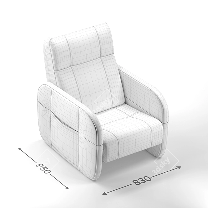 Parker 83 Triumph Gray Recliner 3D model image 4