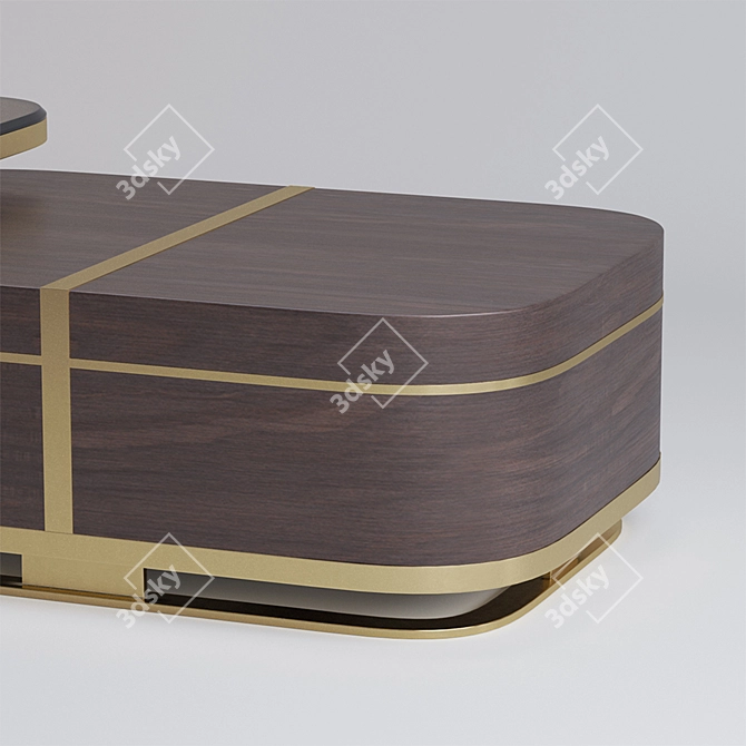 Elegant Gold Nesting Coffee Table 3D model image 7