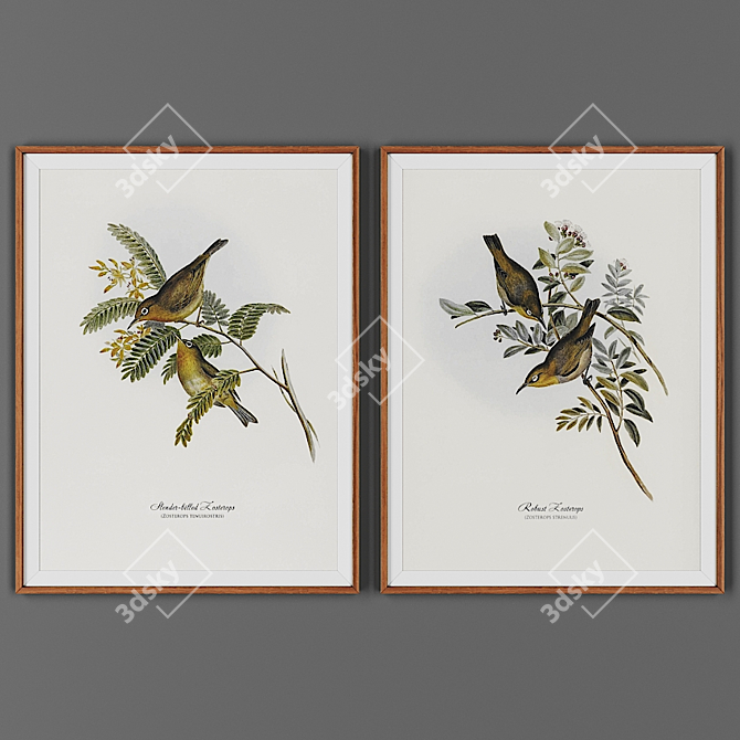 2-Piece Wooden Frame Picture Set 3D model image 1