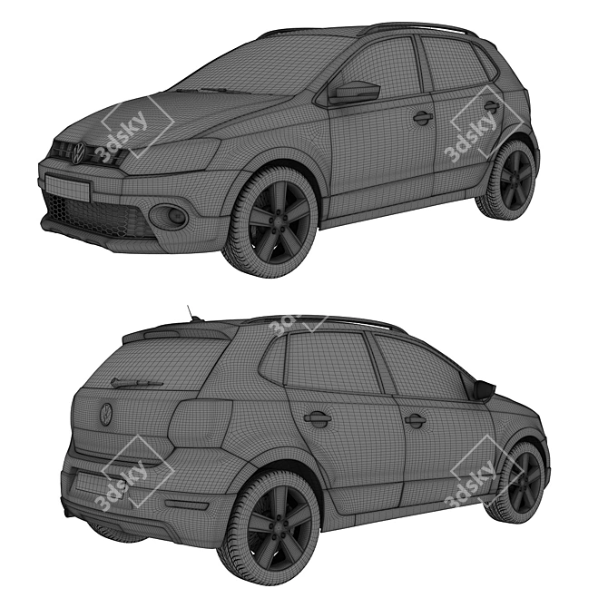 Volkswagen Crosspolo 2010: Detailed 3D Model 3D model image 3