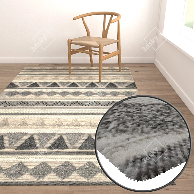 Luxury Carpet Set: High-Quality Textures, 3 Variants 3D model image 5