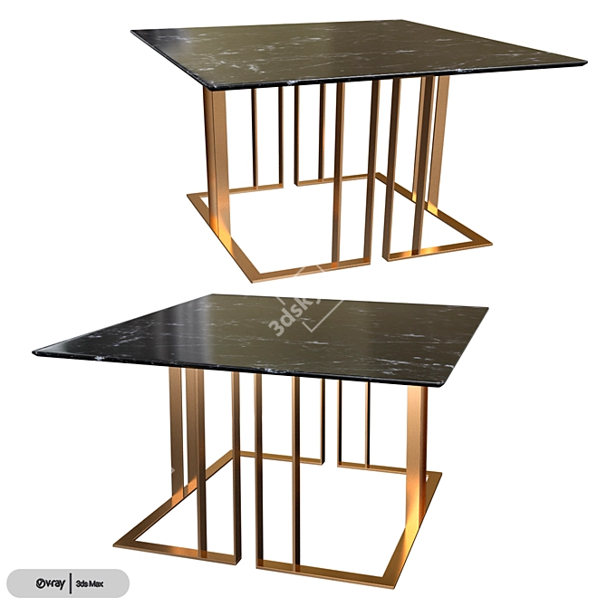 Modern Meridiani Charlie Table 3D model image 1