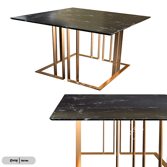 Modern Meridiani Charlie Table 3D model image 2