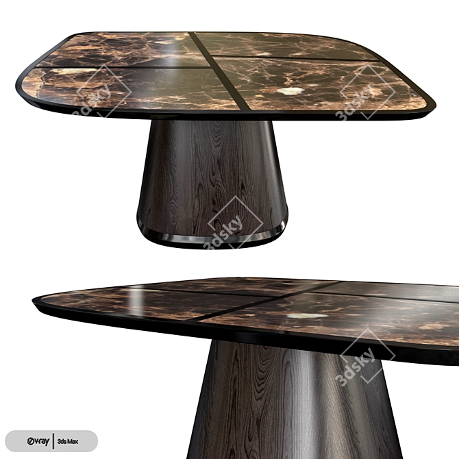 Giorgetti Disegual Table: Innovative Contemporary Design 3D model image 1