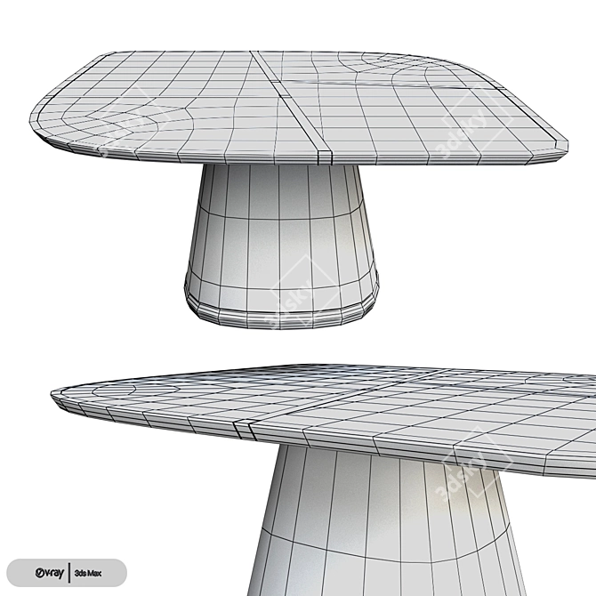 Giorgetti Disegual Table: Innovative Contemporary Design 3D model image 3