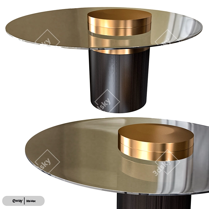 Modern Glass Coffee Table - Gallotti & Radice HAUMEA T 3D model image 1