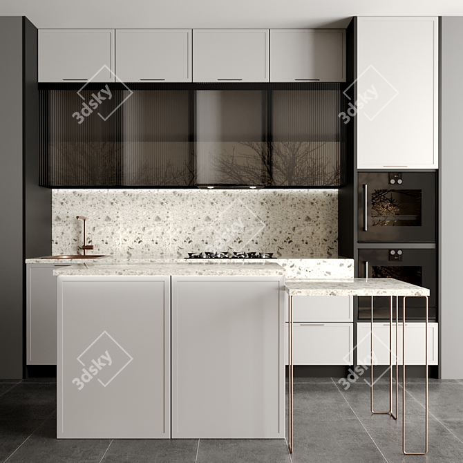 Modern Kitchen Interior Design 3D model image 1