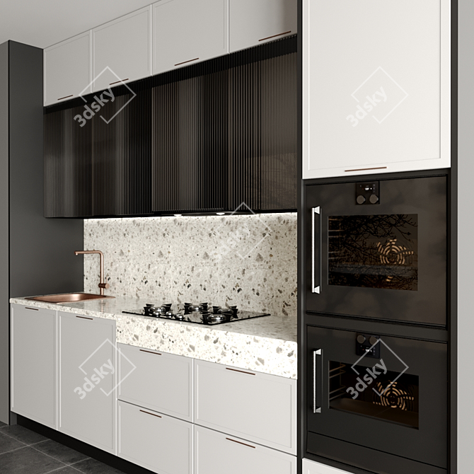Modern Kitchen Interior Design 3D model image 2