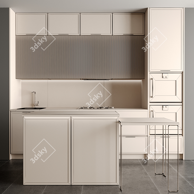 Modern Kitchen Interior Design 3D model image 5