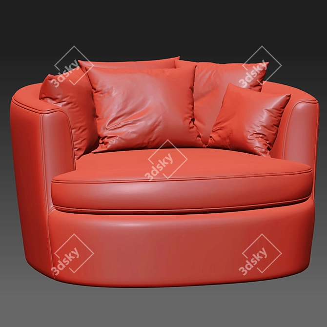 Sophisticated Marta Barrel Chair 3D model image 3