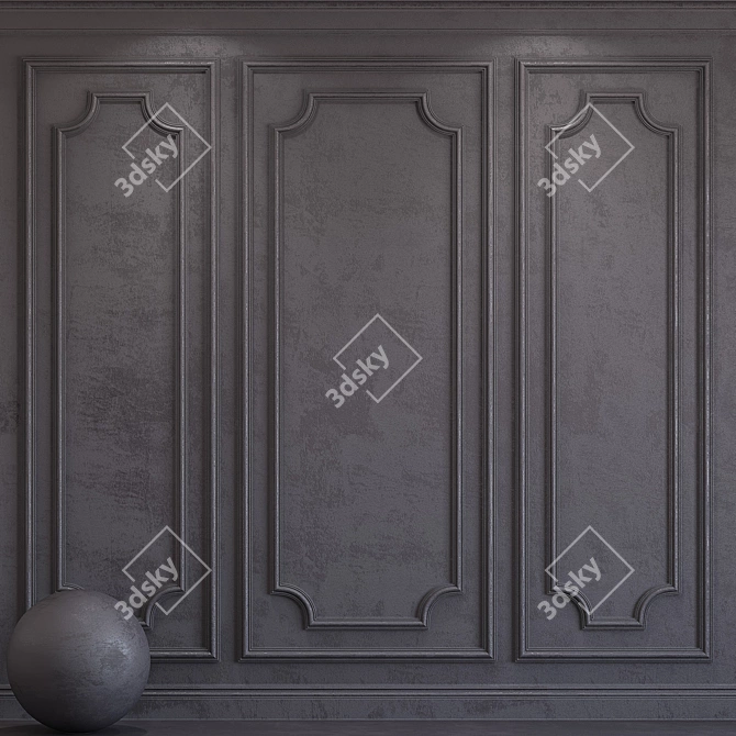 Elegant Molding Decorative Plaster 3D model image 1