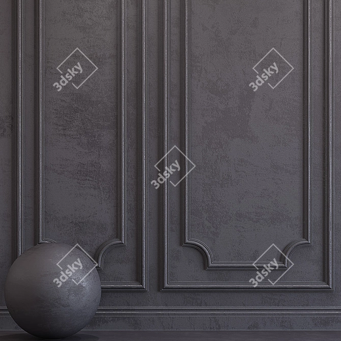 Elegant Molding Decorative Plaster 3D model image 2