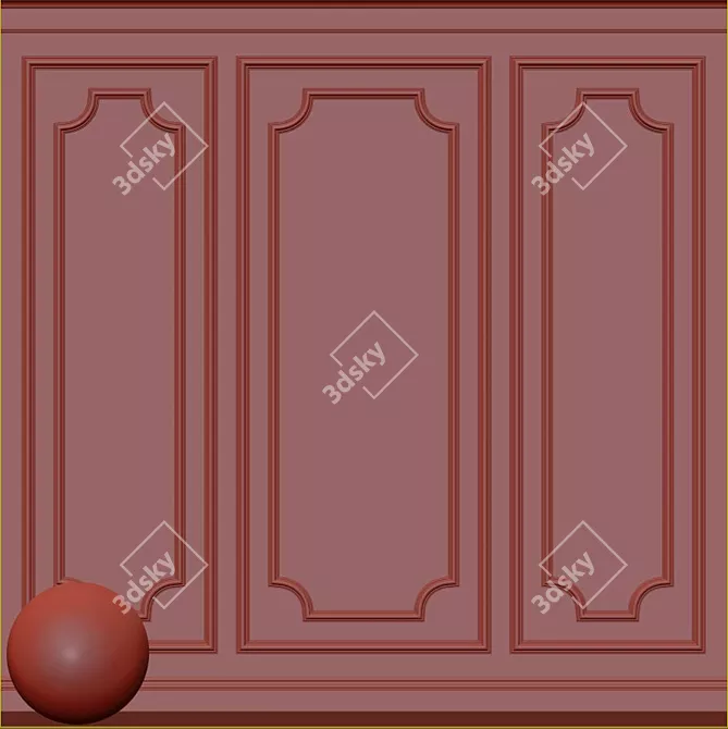 Elegant Molding Decorative Plaster 3D model image 3