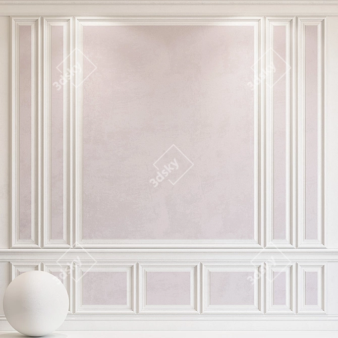 Elegant Plaster with Molding 3D model image 1