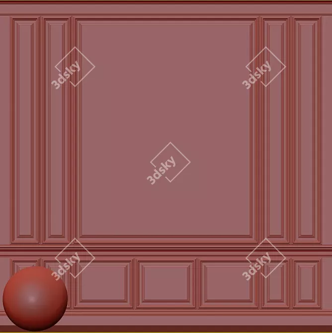 Elegant Plaster with Molding 3D model image 3