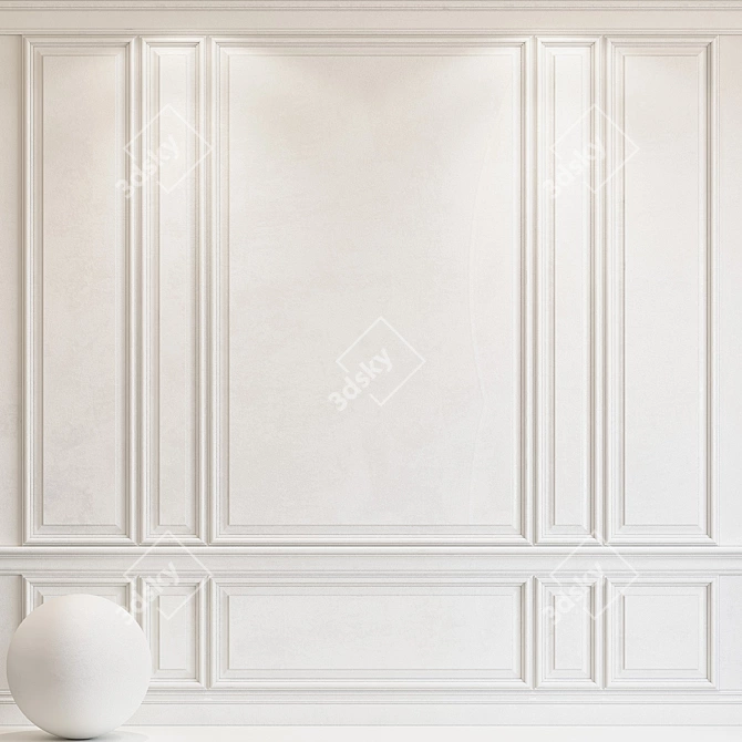 Elegant Plaster Molding: Pantone 11-4201 3D model image 1