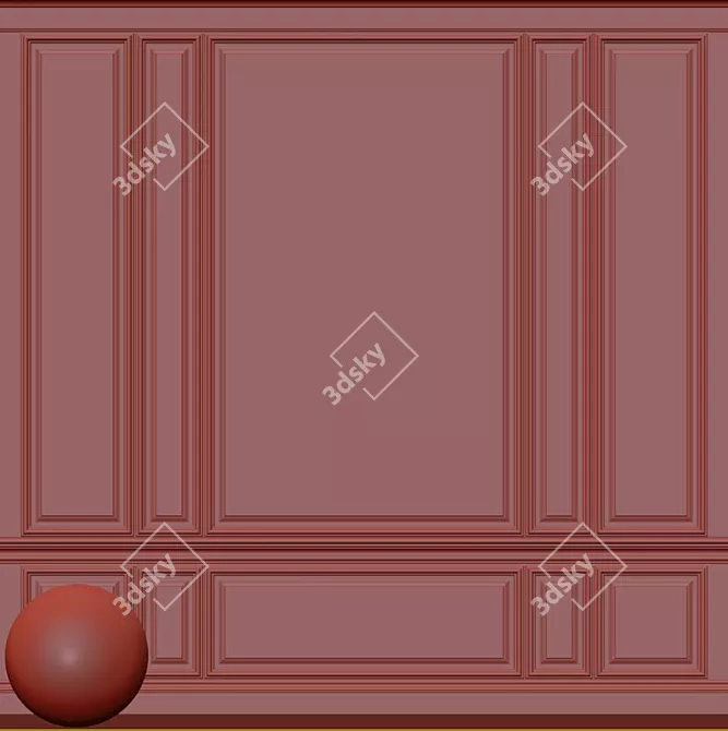 Elegant Plaster Molding: Pantone 11-4201 3D model image 3