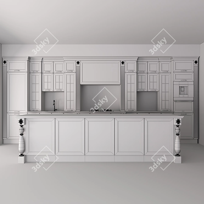 Modern Kitchen Set: High-Quality, Detailed Design 3D model image 3