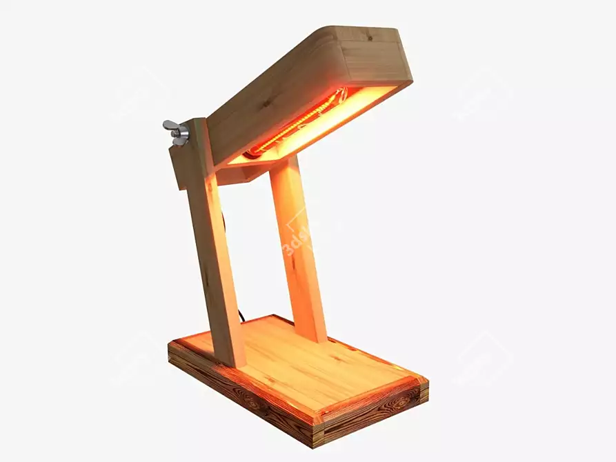 Wooden Desk Lamp 3D model image 4