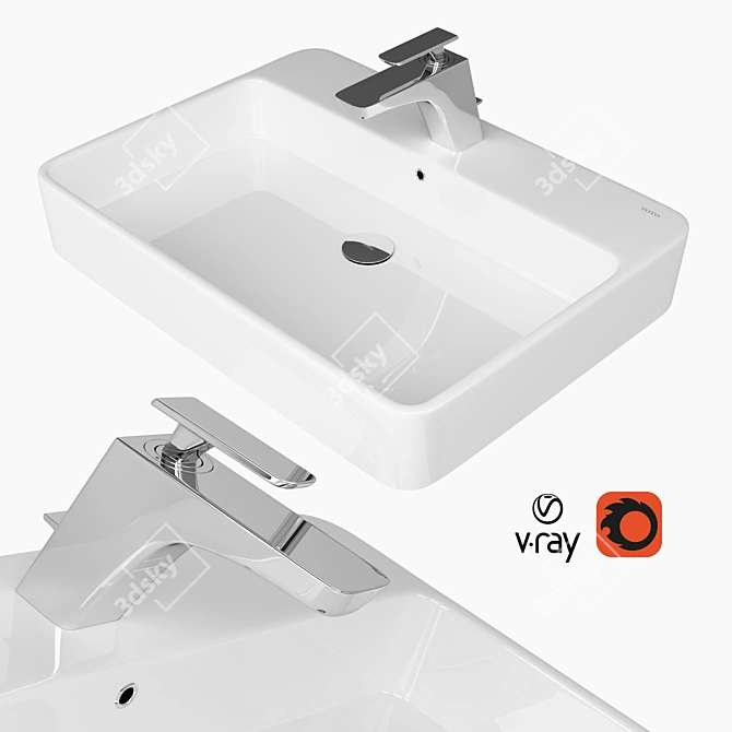 TOTO LW951CJ Lavatory: Precise Design, Vray & Corona Compatible 3D model image 1