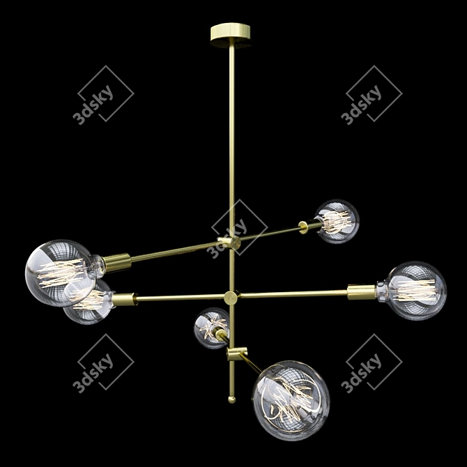 Sleek Hikari Sputnik Chandelier 3D model image 2