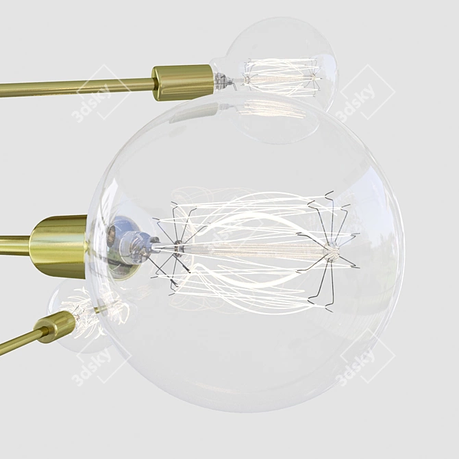 Sleek Hikari Sputnik Chandelier 3D model image 7