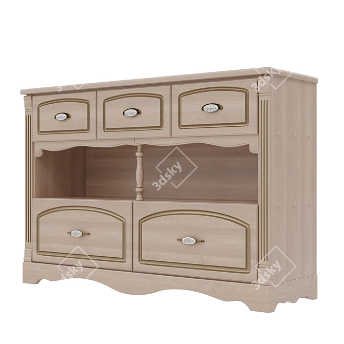 Classic Provence Chest of Drawers 3D model image 1