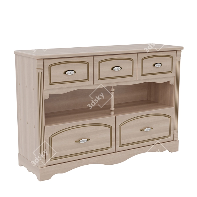 Classic Provence Chest of Drawers 3D model image 2