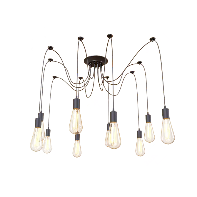 LOFT IT LOFT1162/10: Modern Black Metal Pendant Light 3D model image 1