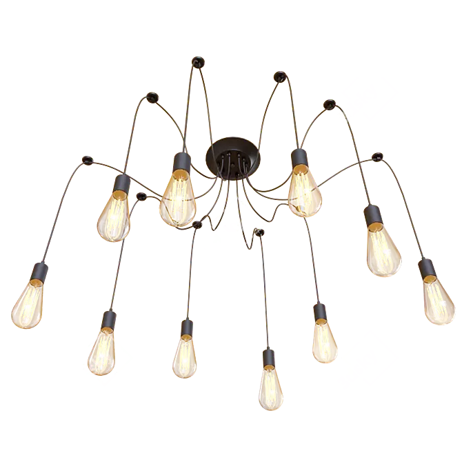 LOFT IT LOFT1162/10: Modern Black Metal Pendant Light 3D model image 2