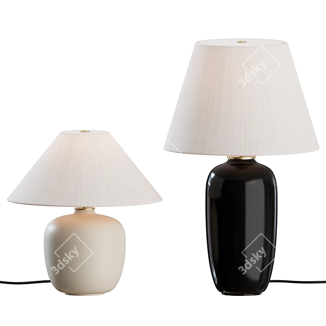 Sculptural Table Lamp by MENU 3D model image 1